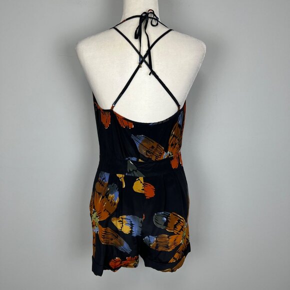 Haven Womens Floral Halter Shorts Romper Strappy Halter One Piece size Medium - Picture 6 of 11